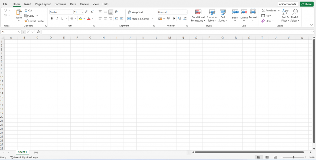 Microsoft Excel sheet